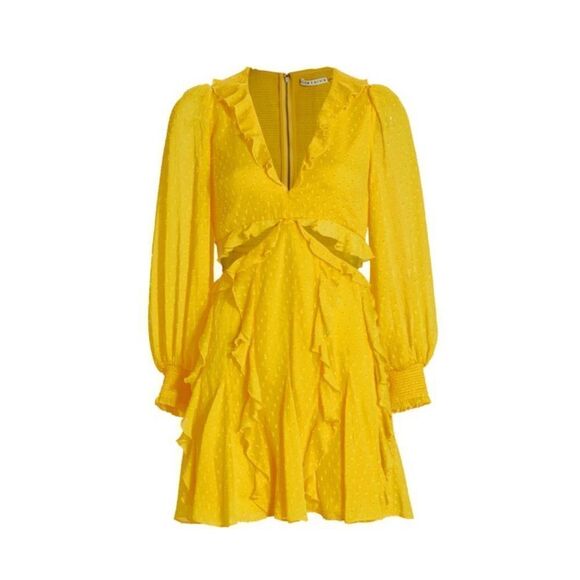 ALICE + OLIVIA Mitzi Cut Out Godet Minidress size 6 - Picture 5 of 16